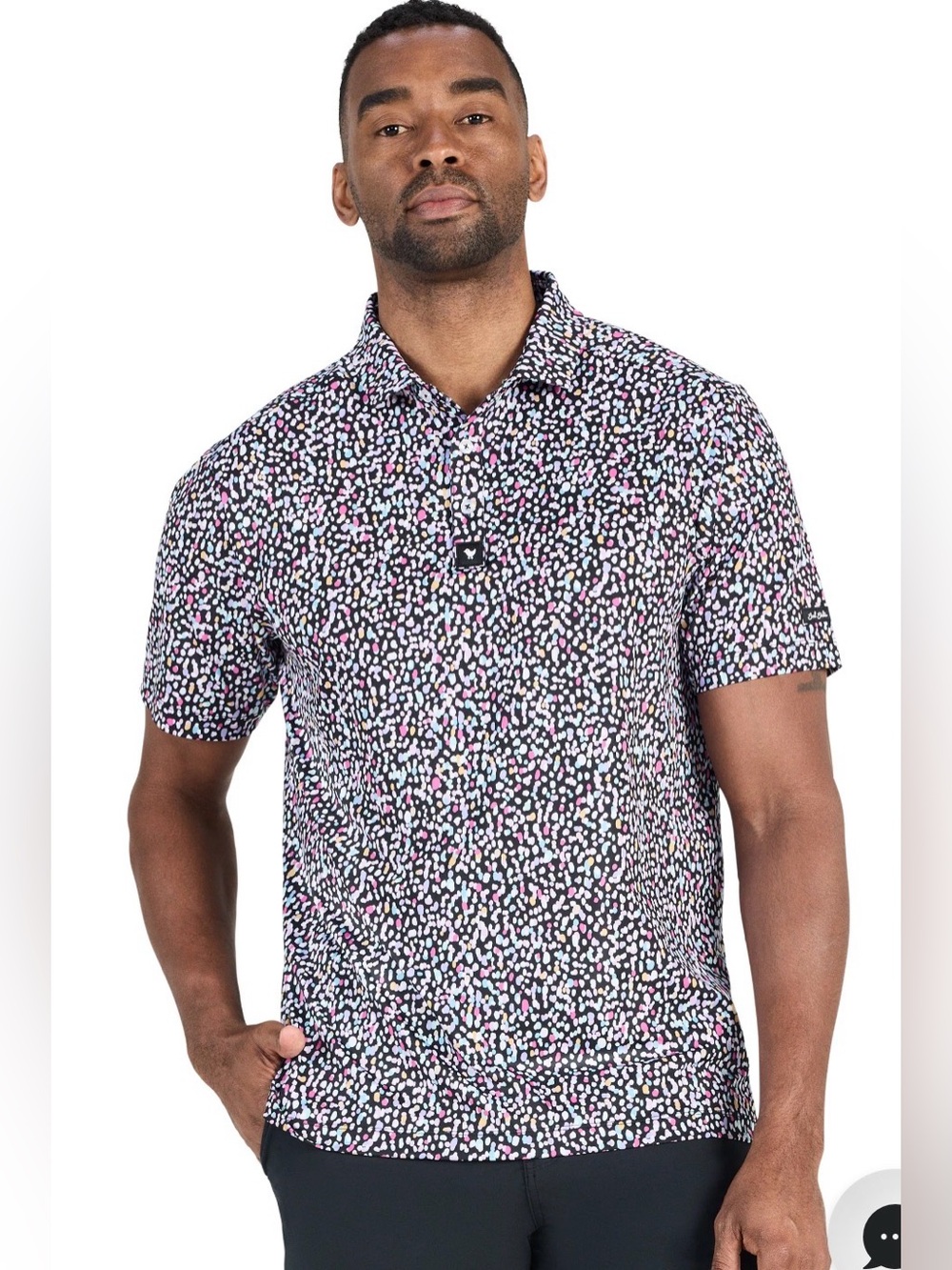 Bad Birdie Abstract Core Performance Golf Polo Drippity Drip Pattern Sz XL
